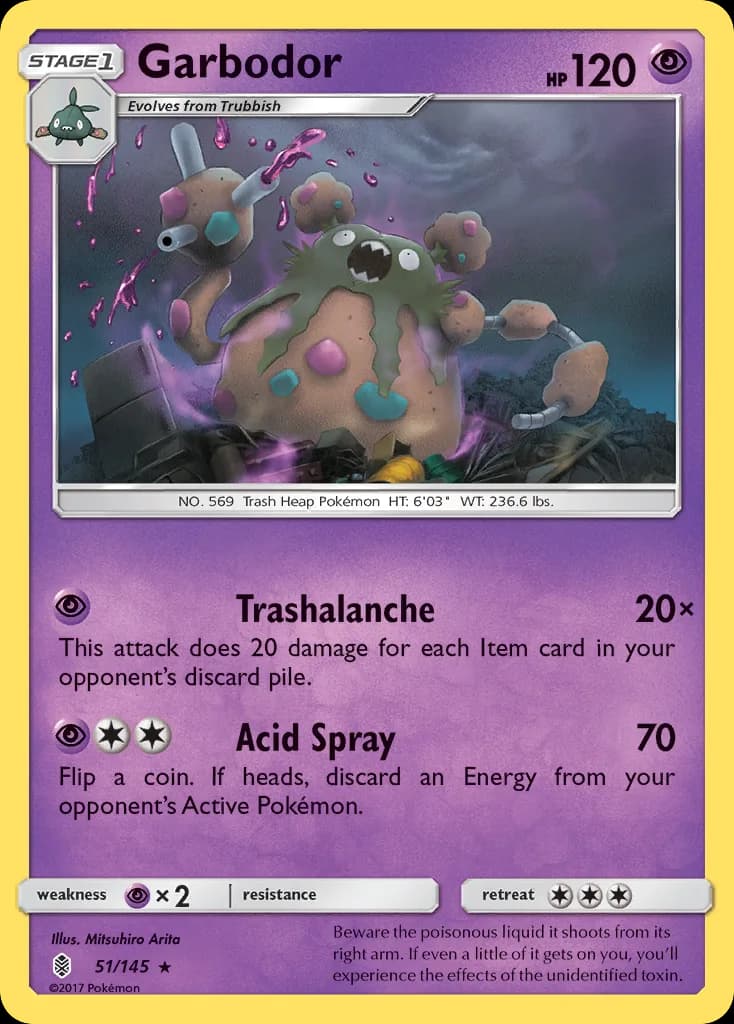 Guardians Rising Garbodor card front, 51/145