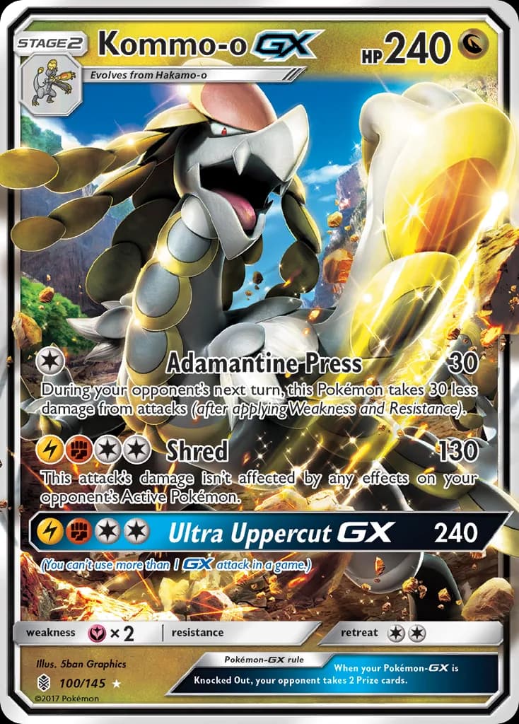 Guardians Rising Kommo-o-GX card front, 100/145