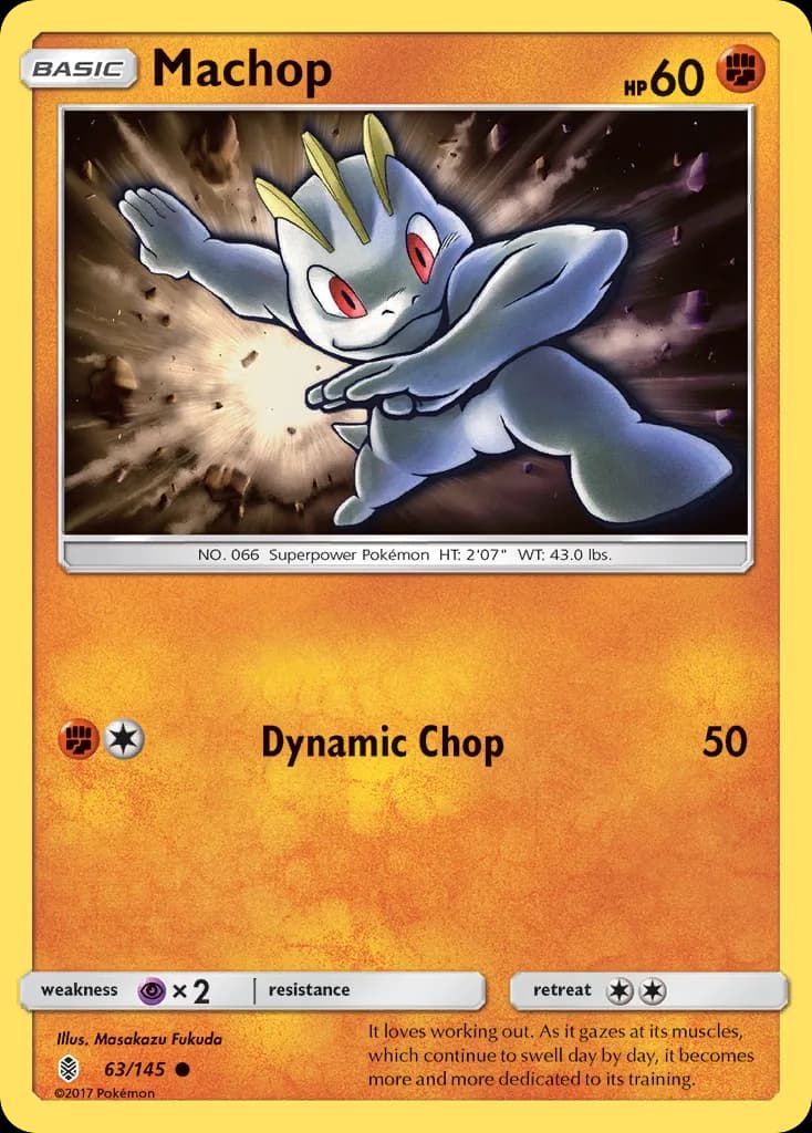 Guardians Rising Machop card front, 63/145