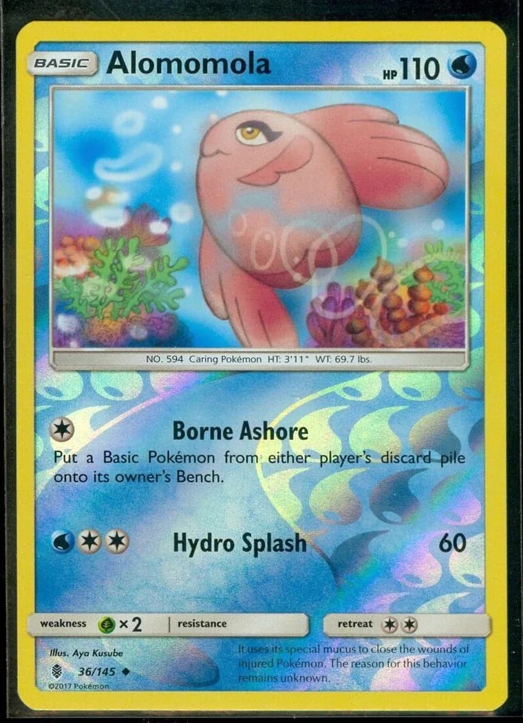 Alomomola reverse holo card front, Guardians Rising 36/145