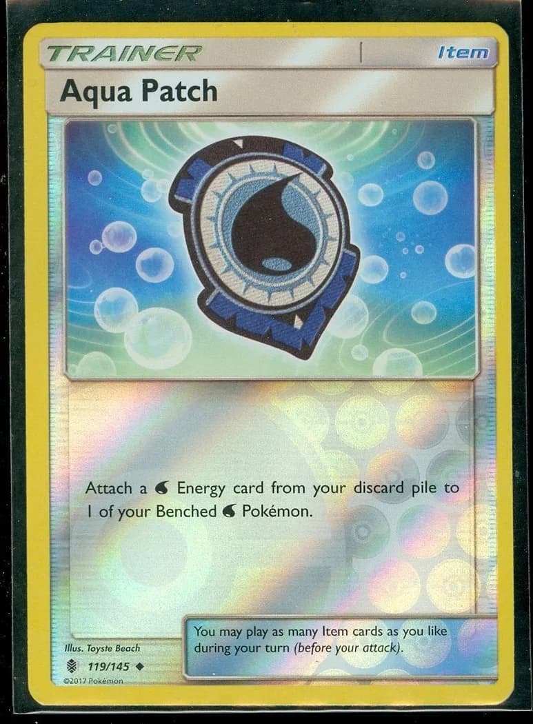 Aqua Patch reverse holo card front, Guardians Rising 119/145