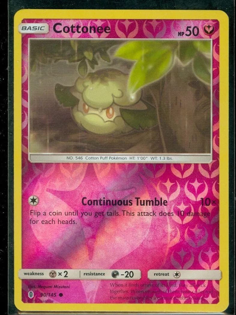Cottonee reverse holo card front, Guardians Rising 90/145