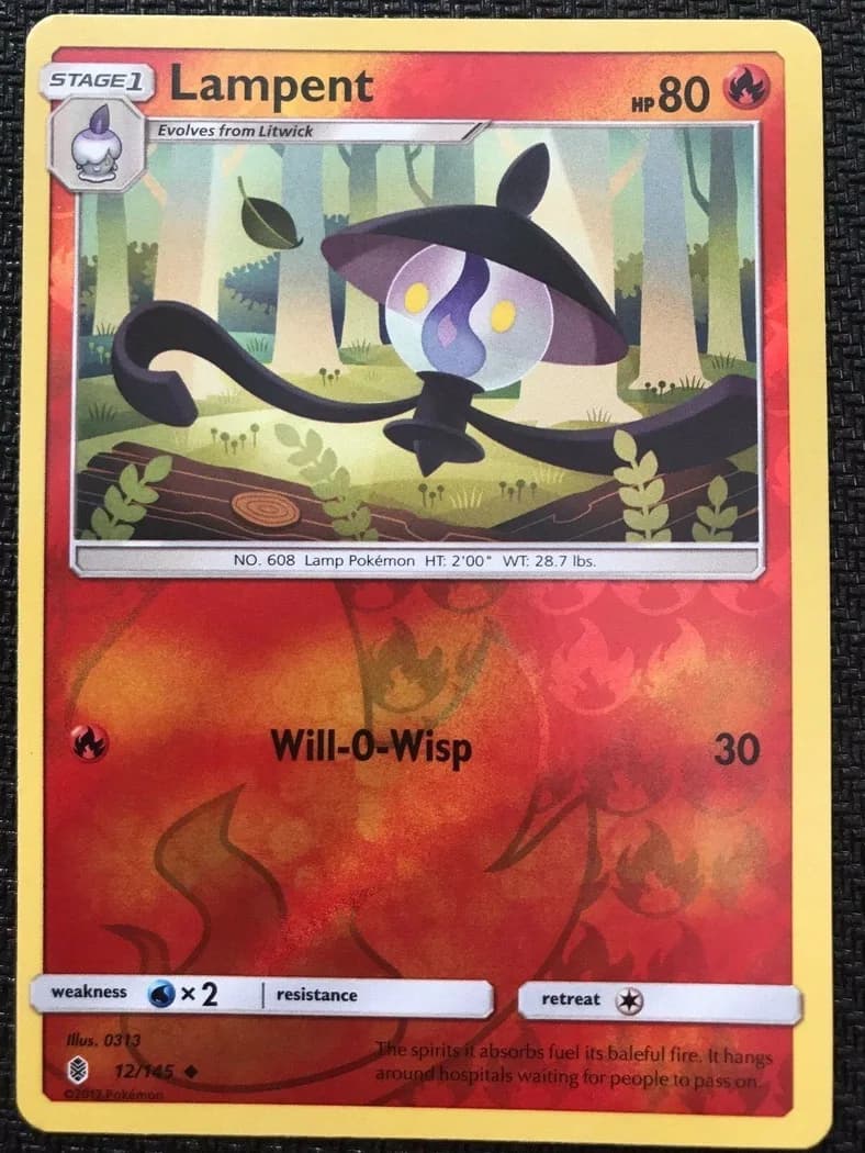 Lampent reverse holo card front, Guardians Rising 12/145