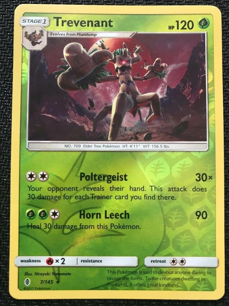 Trevenant reverse holo card front, Guardians Rising 7/145