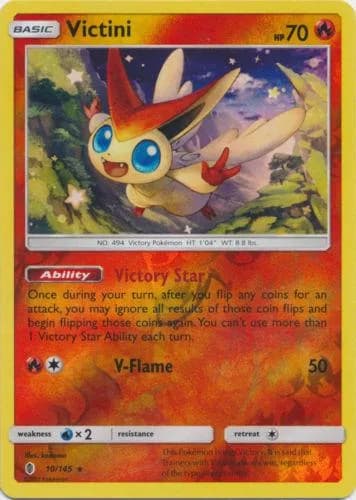 Victini reverse holo card front, Guardians Rising 10/145