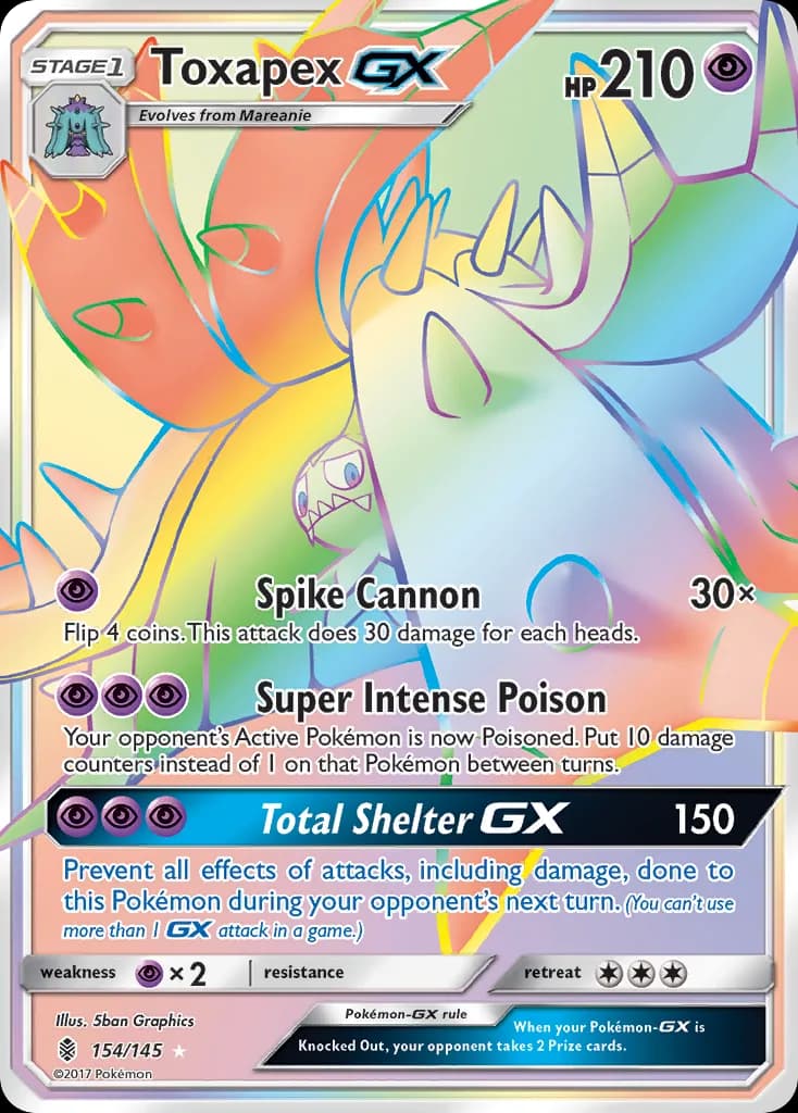 Guardians Rising Toxapex-GX card front, 154/145
