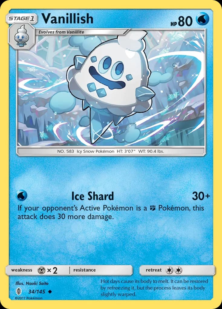 Vanillish, Guardians Rising 34/145, English non-holo base-card reference; reverse-holo finish is not shown