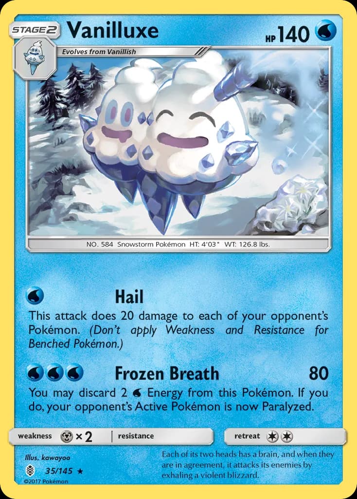 Guardians Rising Vanilluxe card front, 35/145