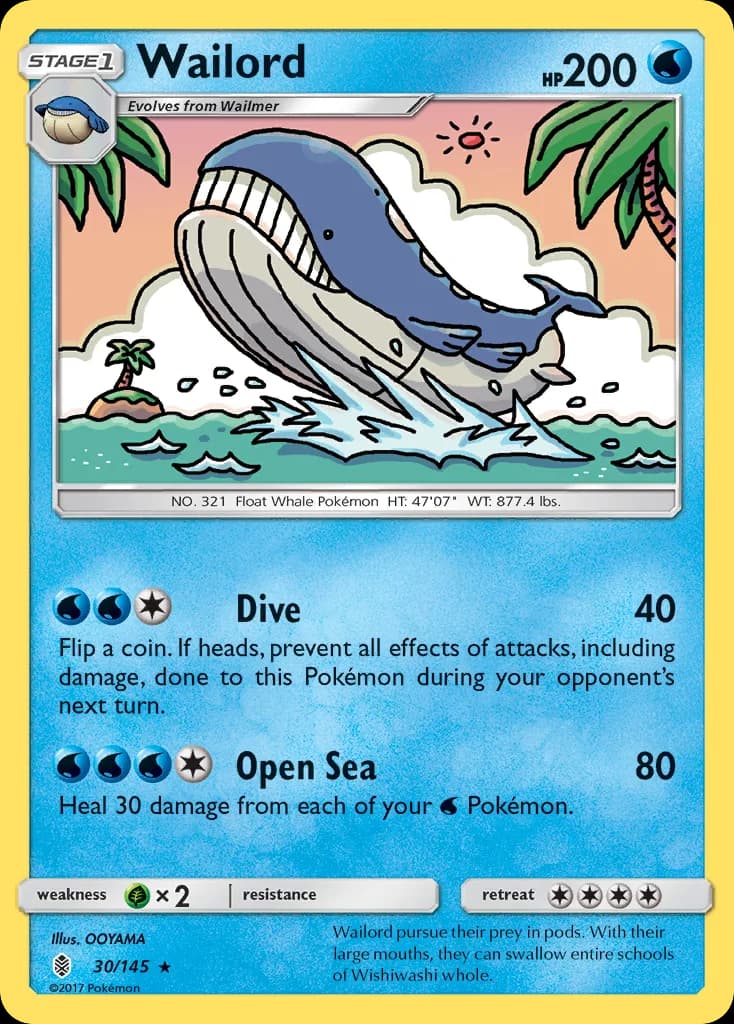 Guardians Rising Wailord card front, 30/145