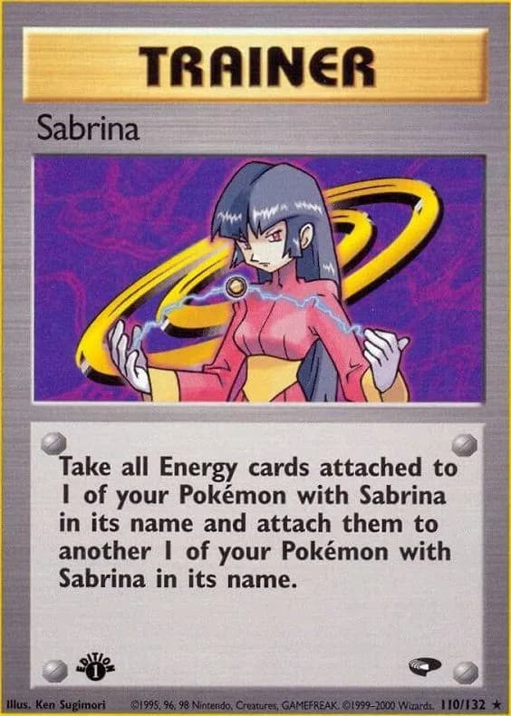 1st Edition Sabrina card front, Gym Challenge 110/132