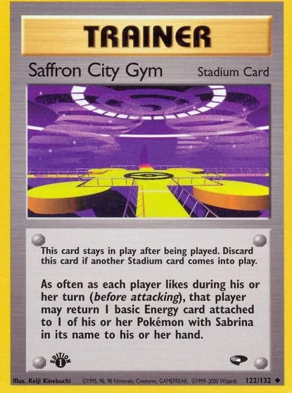 1st Edition Saffron City Gym card front, Gym Challenge 122/132