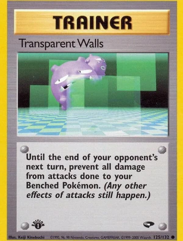 1st Edition Transparent Walls card front, Gym Challenge 125/132