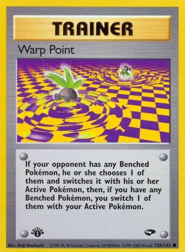 1st Edition Warp Point card front, Gym Challenge 126/132