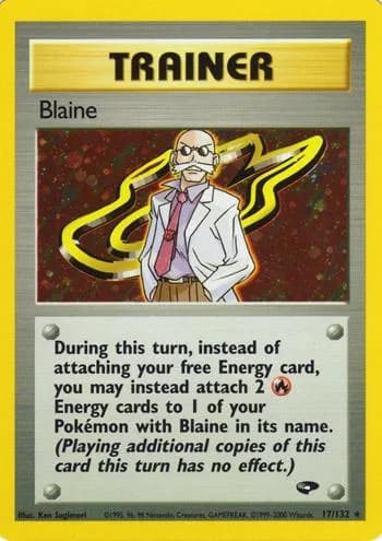 Unlimited Blaine card front, Gym Challenge 17/132