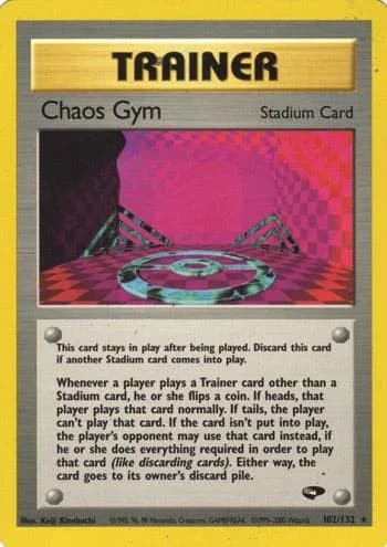 Unlimited Chaos Gym card front, Gym Challenge 102/132