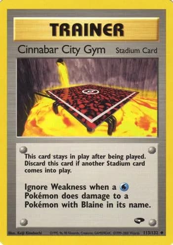 Unlimited Cinnabar City Gym card front, Gym Challenge 113/132