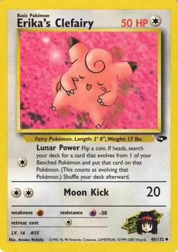 Unlimited Erika's Clefairy card front, Gym Challenge 40/132