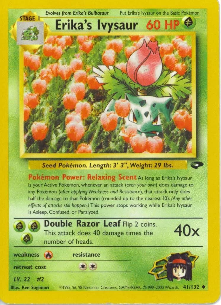 Unlimited Erika's Ivysaur card front, Gym Challenge 41/132