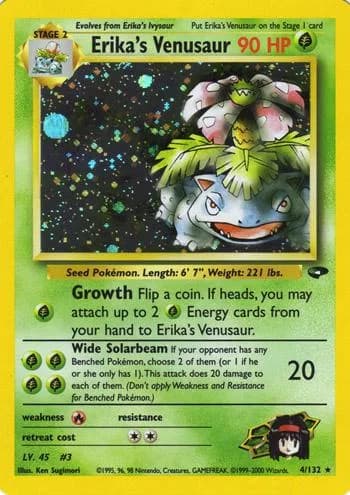 Unlimited Erika's Venusaur card front, Gym Challenge 4/132