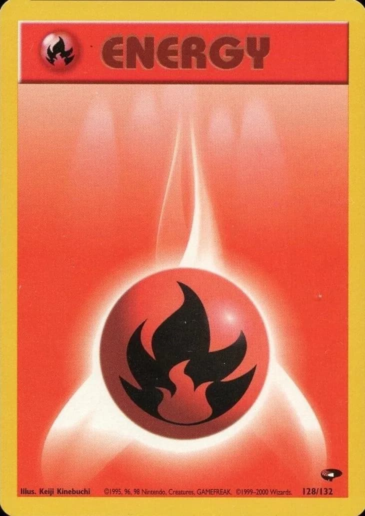 Unlimited Fire Energy card front, Gym Challenge 128/132