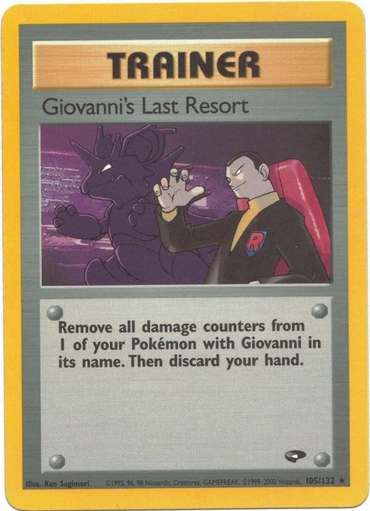 Unlimited Giovanni's Last Resort card front, Gym Challenge 105/132