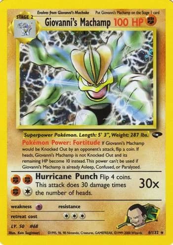 Unlimited Giovanni's Machamp card front, Gym Challenge 6/132