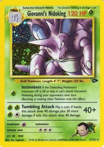 Unlimited Giovanni's Nidoking card front, Gym Challenge 7/132