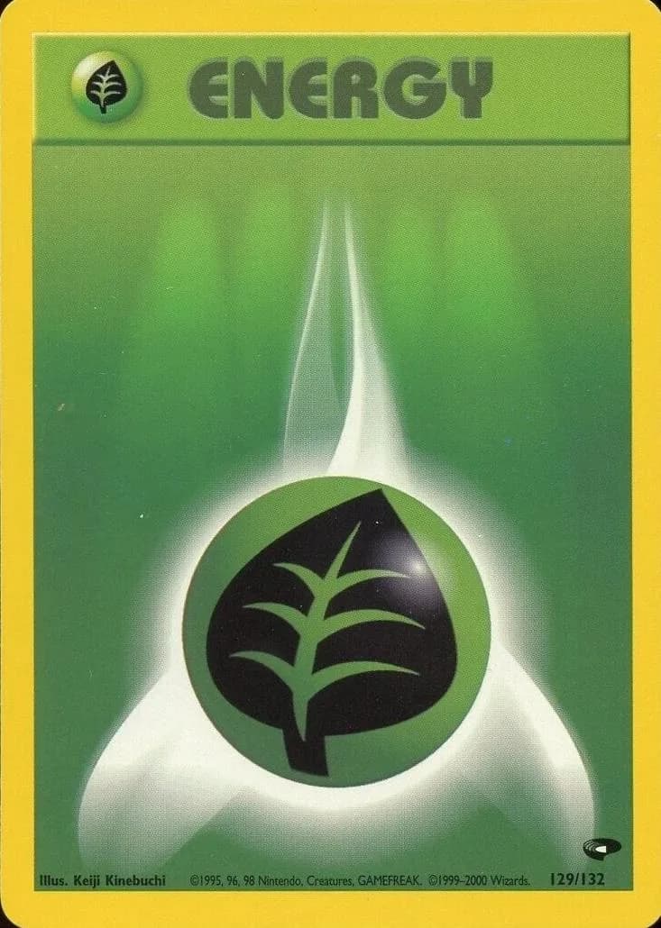 Unlimited Grass Energy card front, Gym Challenge 129/132