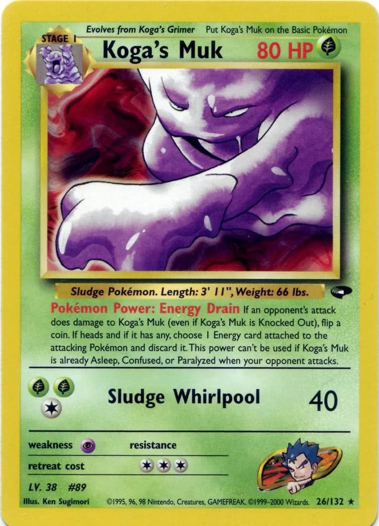 Unlimited Koga's Muk card front, Gym Challenge 26/132