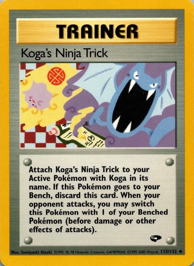 Unlimited Koga's Ninja Trick card front, Gym Challenge 115/132