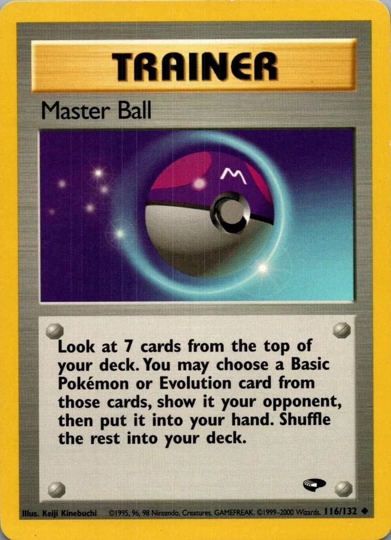 Unlimited Master Ball card front, Gym Challenge 116/132