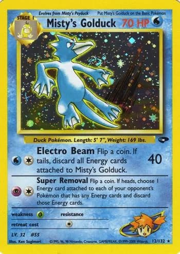 Unlimited Misty's Golduck card front, Gym Challenge 12/132