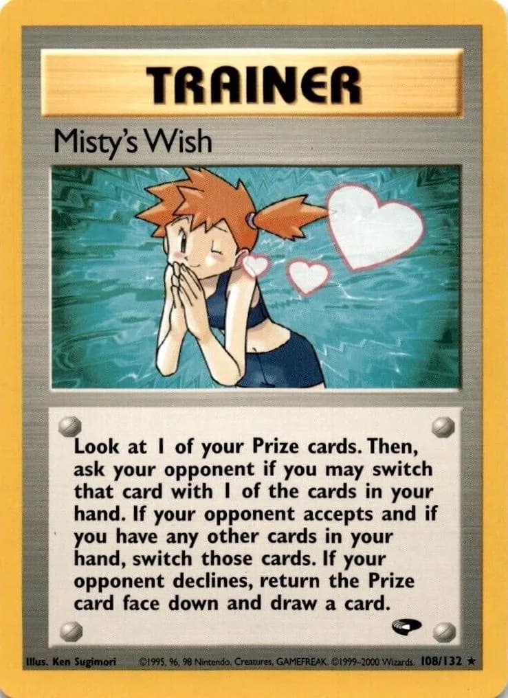 Unlimited Misty's Wish card front, Gym Challenge 108/132