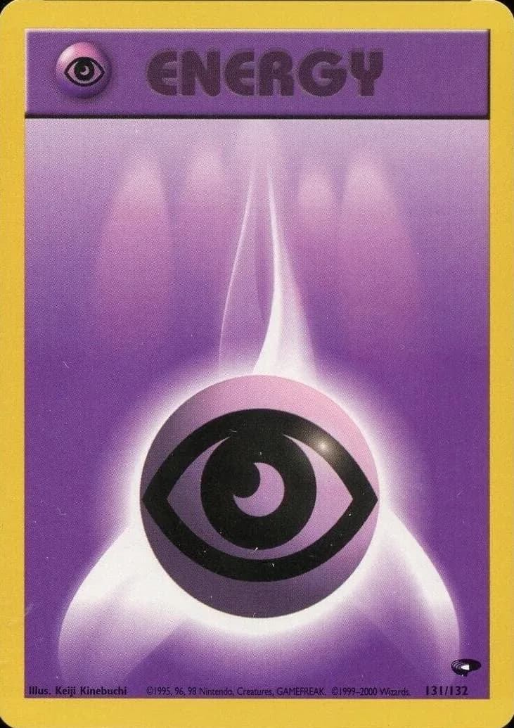 Unlimited Psychic Energy card front, Gym Challenge 131/132