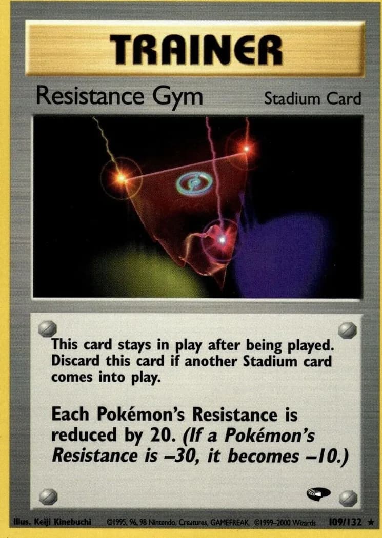 Unlimited Resistance Gym card front, Gym Challenge 109/132
