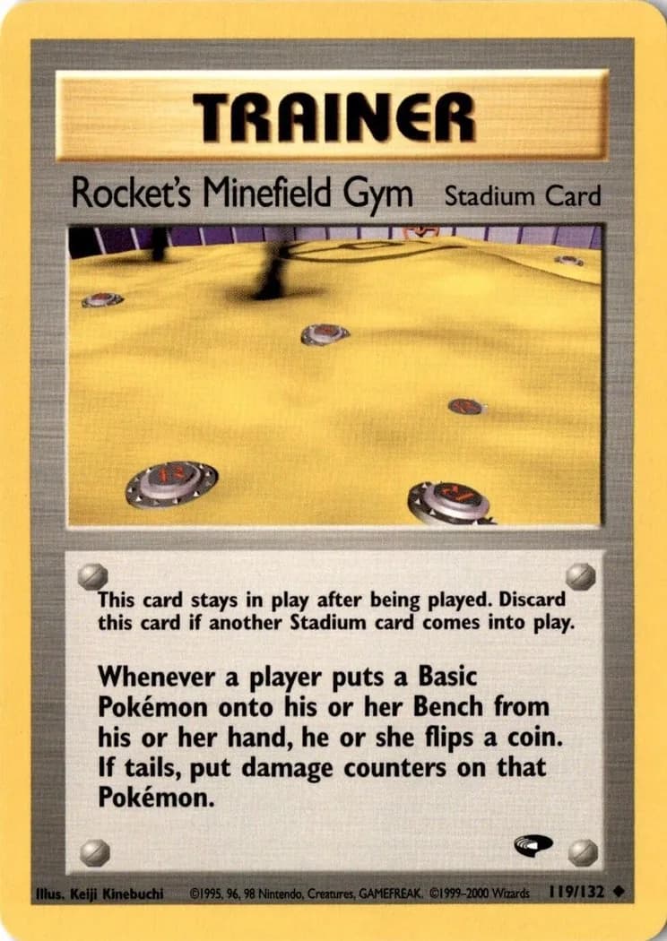 Unlimited Rocket's Minefield Gym card front, Gym Challenge 119/132
