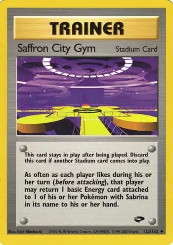 Unlimited Saffron City Gym card front, Gym Challenge 122/132