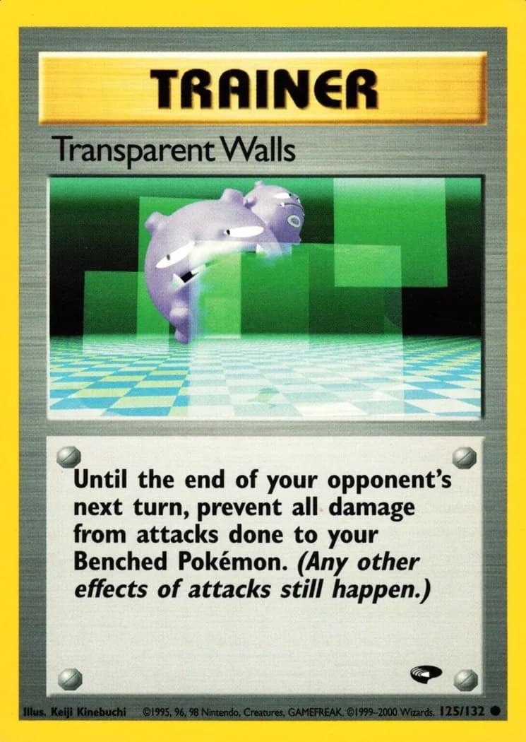 Unlimited Transparent Walls card front, Gym Challenge 125/132