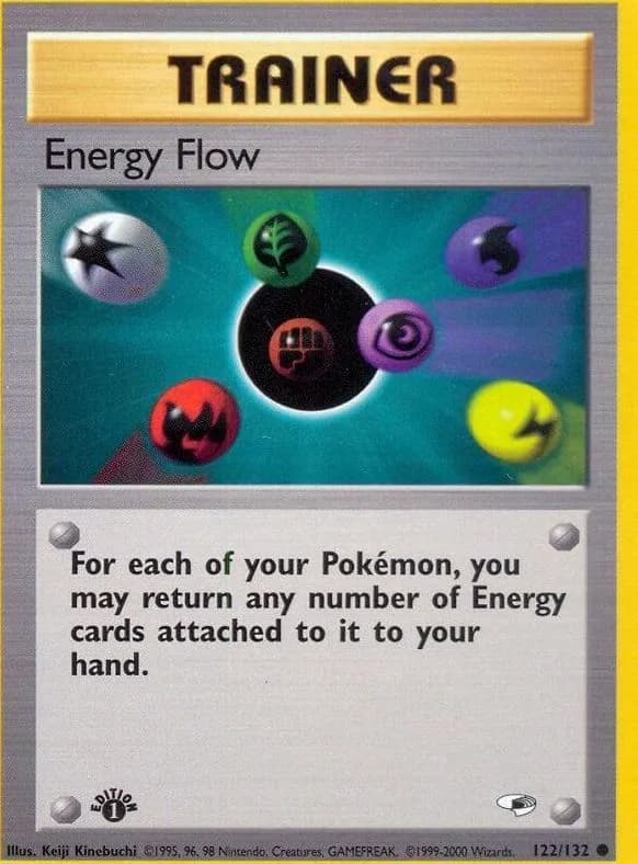 1st Edition Energy Flow card front, Gym Heroes 122/132