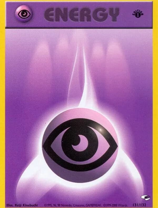 1st Edition Psychic Energy card front, Gym Heroes 131/132