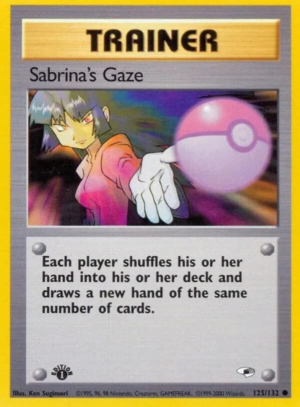 1st Edition Sabrina's Gaze card front, Gym Heroes 125/132