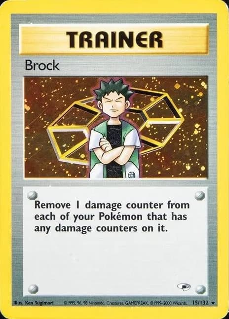 Unlimited Brock card front, Gym Heroes 15/132