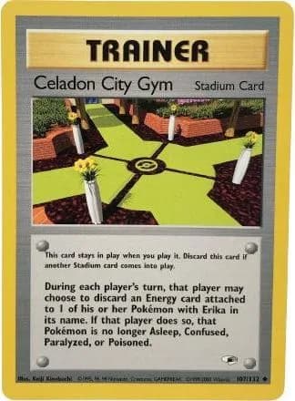 Unlimited Celadon City Gym card front, Gym Heroes 107/132