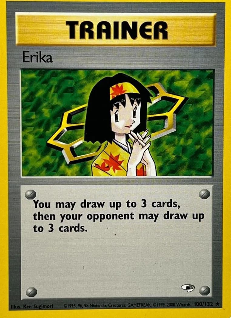 Unlimited Erika card front, Gym Heroes 100/132