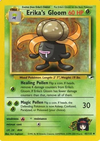 Unlimited Erika's Gloom card front, Gym Heroes 45/132