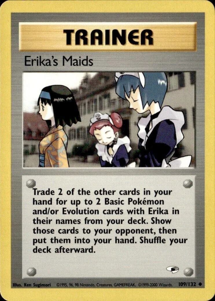 Unlimited Erika's Maids card front, Gym Heroes 109/132