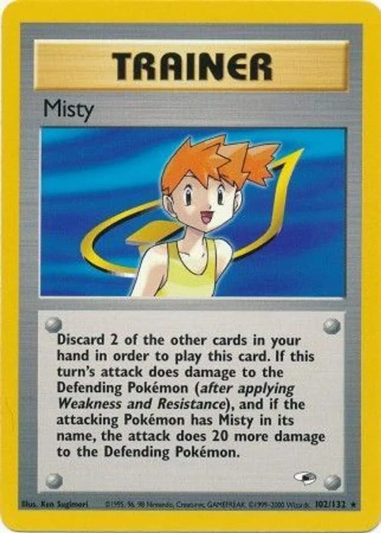 Unlimited Misty card front, Gym Heroes 102/132