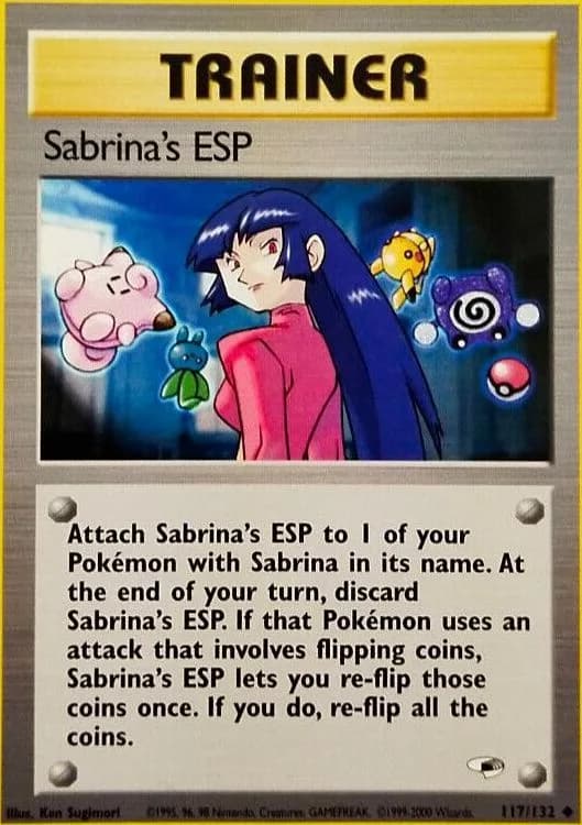 Unlimited Sabrina's ESP card front, Gym Heroes 117/132