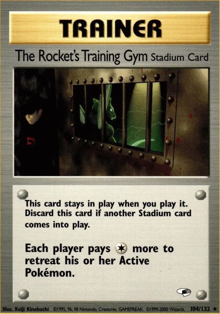 Unlimited The Rocket's Training Gym card front, Gym Heroes 104/132