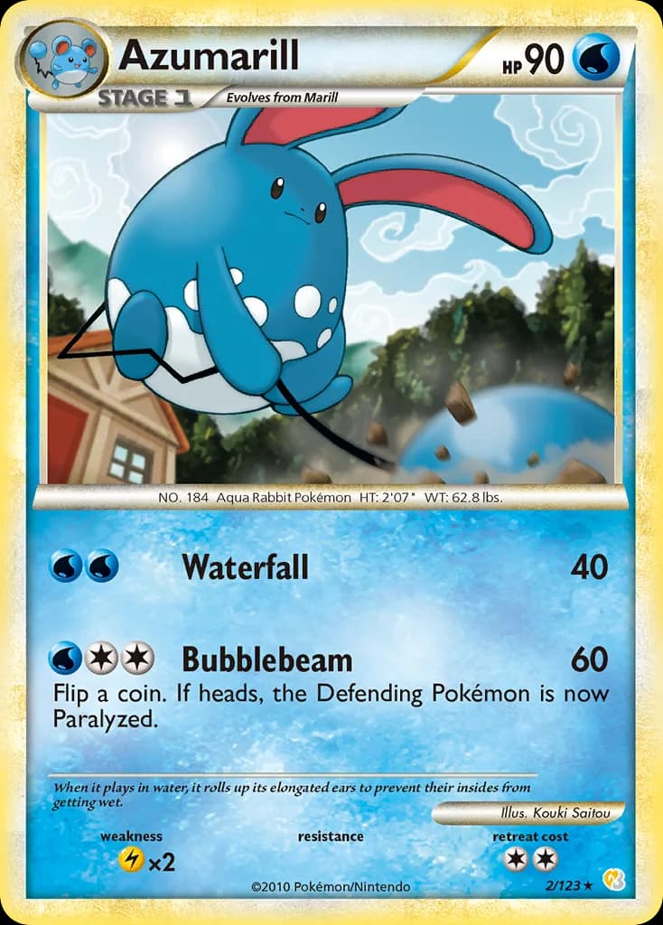 HeartGold & SoulSilver Azumarill card front, 2/123